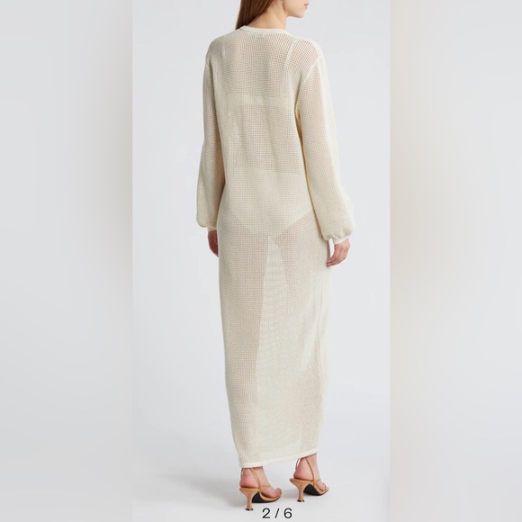 NWT Frame Crochet Midi Kaftan in Cream, Size Medium - Picture 2 of 15